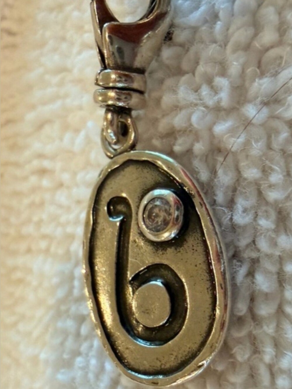 Silpada Sterling Silver Crystal Initially Yours "B" Charm